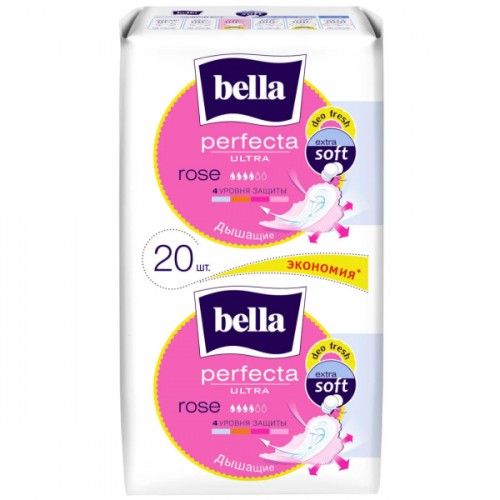 Белла Perfecta Ultra Rose прокладки гигиенические супертонкие, софт 4 кап., 20 шт.